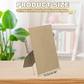 PATIKIL 20 Pack Easel Back for Picture Frame, 4 x 6 Inch Replacement Picture Frame Easel Back DIY Photo Board for Photo Frames Tiles, Black