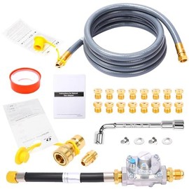 QuliMetal Upgraded Propane to Natural Gas Conversion Kit for Weber Genesis, Genesis II, Spirit, Spirit II Grills, Conversion Kit from LP to NG Includes Natural Gas Hose, Natural Gas Regulator