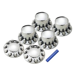 Axle Covers Complete Set Chrome ABS (2 Front 4 Rear) for Semi Truck