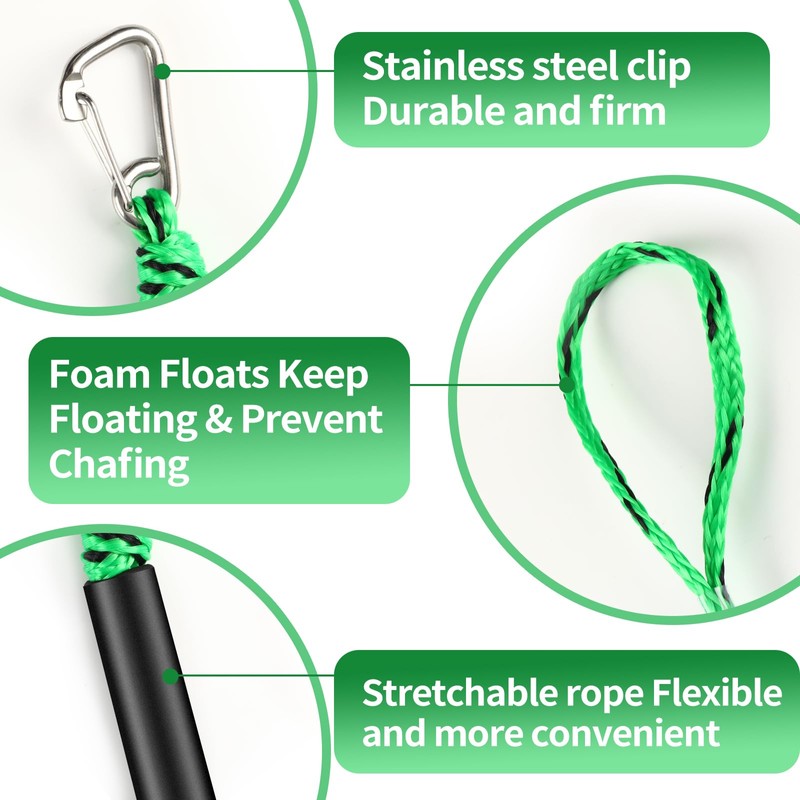 4 Pcs Boat Bungee Dock Lines, 4 Feet Mooring Rope