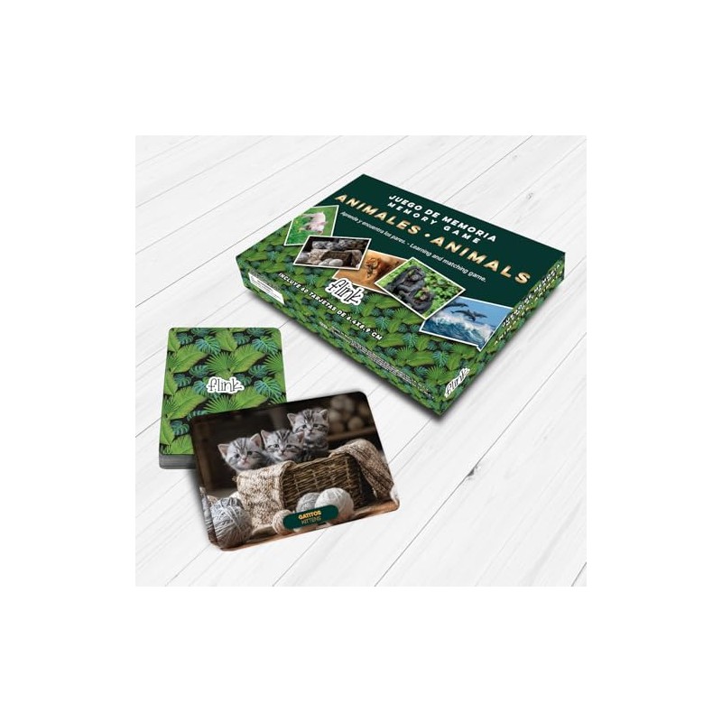 FLINK Juego de Memoria Animal 60 Cartas