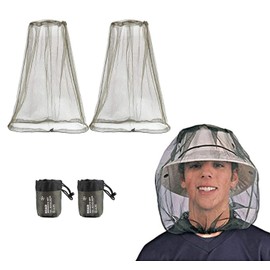 GWHOLE 2 Pack Mosquito Head Net Protector Face Neck Protection Hat Protector for Outdoor Fishing, Hiking, Beekeeping and Gardening