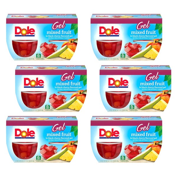 Dole Fruit Bowls Mixed Fruit in Black Cherry Gel, Gluten Free Healthy Snack, 4 - ), Total 24 Cups