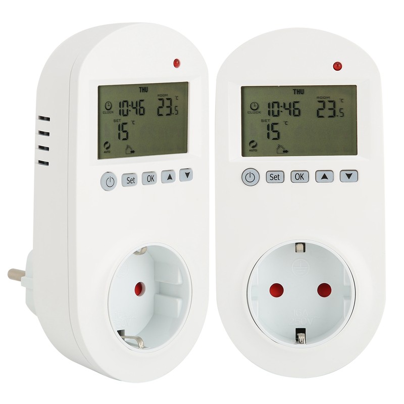 16A Plug‑in Thermostat Programmable Electric Heating Temperature Controller