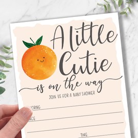 Little Cutie Baby Shower Invitations (20 Count) with Envelopes - Gender Neutral or Girl Baby Shower