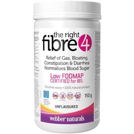 Webber Naturals Webber Naturals The Right Fibre4 IBS Intestinal Discomfort 150 g, Unflavoured, 30 Servings, Fibre Supplement for Digestive Health, Low-FODMAP, Vegan