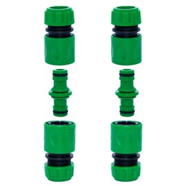 4PCS End Quick Connectors & 2PCS Double Male Hose Connectors for Hose Pipe Fitting 1/2" Plastic Tap Connector, Garden Hose Tap Connector Hose Pipe Fittings Kit