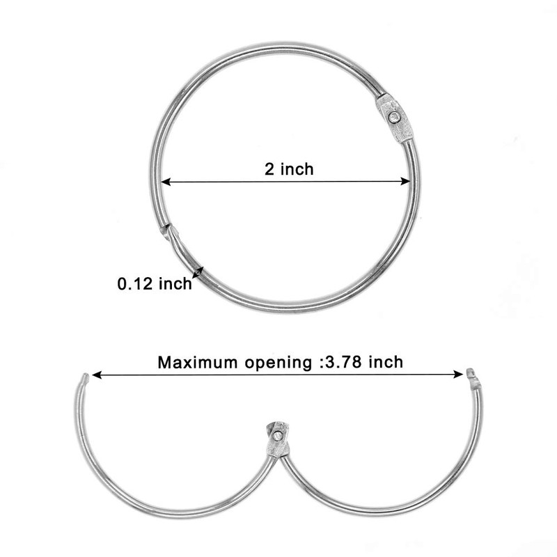 Coideal Large Metal Brushed Nickel Circular Shower Curtain Rings/Loose Leaf