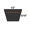 D&D PowerDrive AX23 V Belt, Rubber, 1/2" x 25" OC