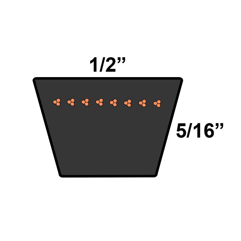 D&D PowerDrive AX23 V Belt, Rubber, 1/2" x 25" OC