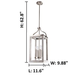 EGLO 203613A Westbury Ceiling Pendant Light, 11 in, Brushed Nickel Finish