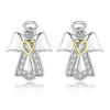 NEWL 925 Sterling Silver Guardian Angel Exquisite Stud Earrings for