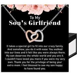 OmaishineTo My Son's Girlfriend Gifts from Mom Cute Necklace to My Sons Girlfriend from Mom Birthday Valentine’s Day Christmas Anniversary Jewelry for Son's Girlfriend with Message Card and Box #6