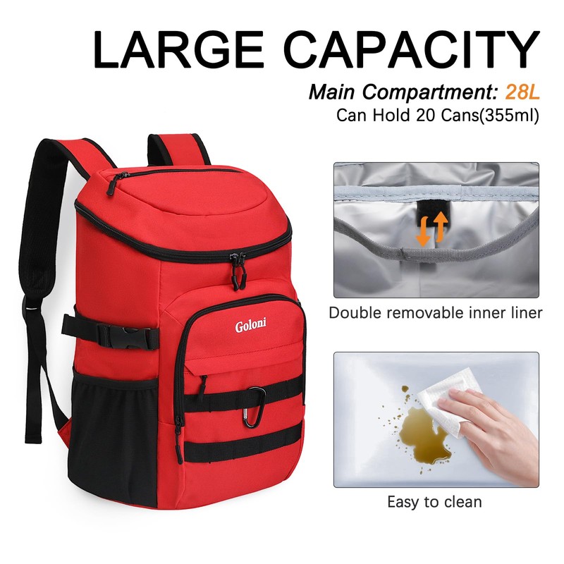 Upgraded Cooler Backpack 24 Cans – Lightweight Insulated Backpack Cooler,