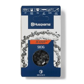 Husqvarna X-Cut S83G 20 Inch Chainsaw Chain, .3/8” Pitch, .050” Gauge, 72 Drive Link Chainsaw Blade Replacement, Pre-Stretched and Low Kickback, Gray