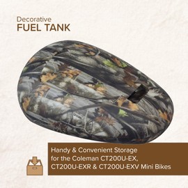 AlveyTech Decorative Fuel Tank for the Coleman CT200U-EX, CT200U-EXR & CT200U-EX V Mini Bike (Camouflage) - Cosmetic or Faux Accessory Gas Tank is for Storage Only, With Lid, Parts for Dirt Mini Bikes