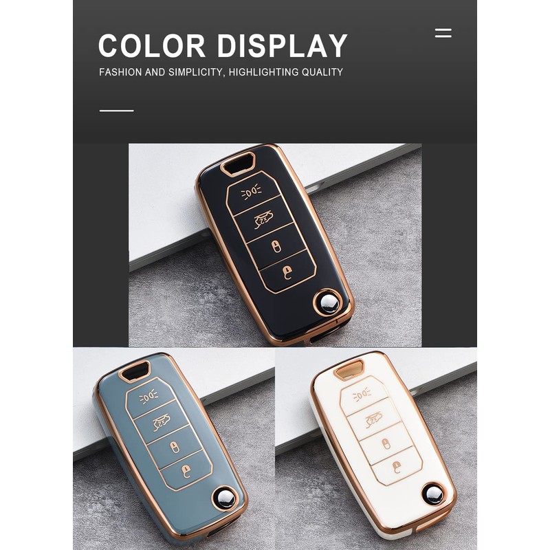 KUNIO Key Case Fits Jeep Compass Renegade TPU Car Key