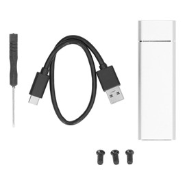 USB C SSD Enclosure M.2 NGFF High Speed Transfer USB3.0 5Gbps USB 3.1 10Gbps Type C Metal SSD Enclosure for Computer Silver
