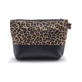 Leon By Bers Cosmetic Make-Up Bag, Toiletry Bag, Cotton Makeup Bag, Cosmetic Bag, Leopard black, Cosmetic bag