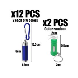 CVFRTT 12 Pieces Of Mini Retractable Flashlights And 2 Pieces Of Flashlight Keychains, Portable Flashlights, Suitable For Camping, Mountain Climbing, Hiking