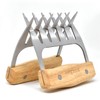 ﻿﻿Joejis Set of 2 Meat Shredder Bear Claws with Robust Wooden Handles - Stainless Steel - Ideal for Chicken Pulled Pork Beef BBQ and More