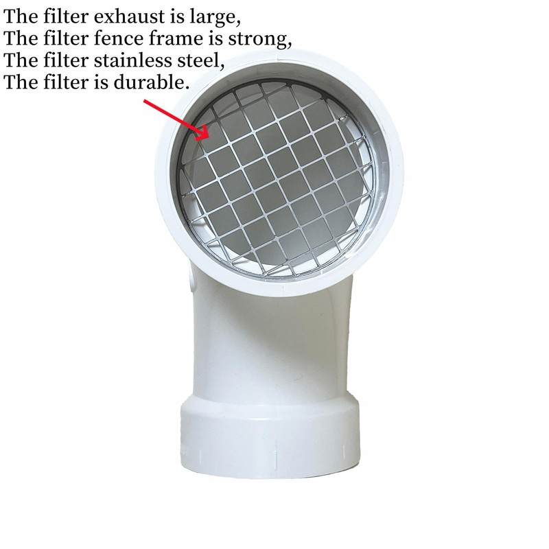 PVC termination vent with stainless steel screen,90 Degrees,1pcs,For 2“ DWV