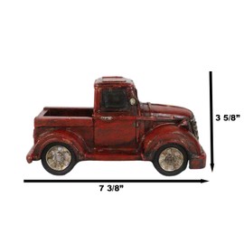Ebros Gift Classic Old Fashioned Country Farmhouse Red Pickup Work Truck Figurine As Coin Knick Knack Holder Nostalgic Home Decor Sculpture Collectible