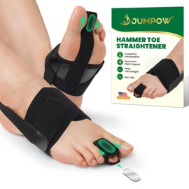 JUMPOW Hammer Toe Straightener Corrector for Men & Women – 1 Pack Adjustable Non-Slip Toe Splint Relief for Hammer, Curled, Crooked, Broken Support