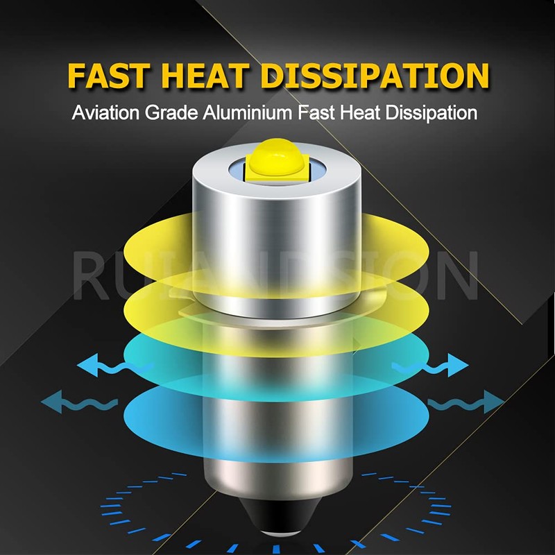 Ruiandsion Upgrade LED Flashlight Bulb P13.5S 6-24V LED Bulb 6V