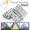 4 Inch Self Closing Door Hinges,3-Pack Spring Hinges,1/4" Radius Corners