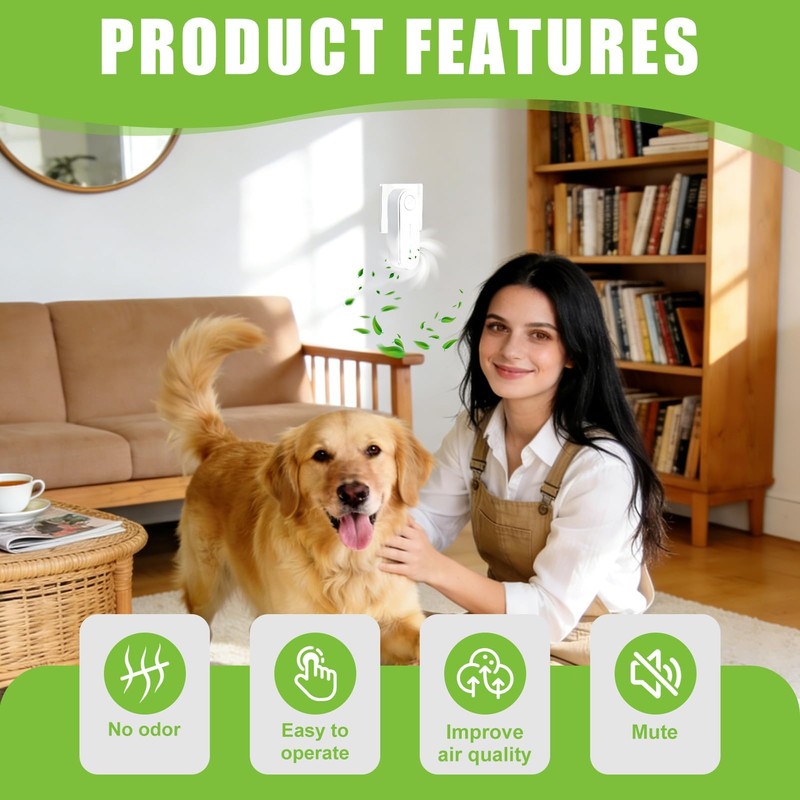 2PCS Ionic Air Purifier Plug In, Negative Ion Generator for