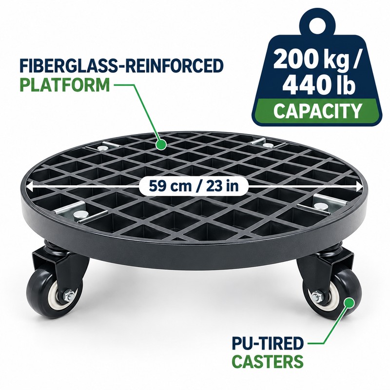 Heavy Duty Rolling Plant Caddy with 440 lb Capacity, 360°