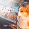 Corgi Earrings Sterling Silver Dog Paw Print Dangle Earrings Corgi