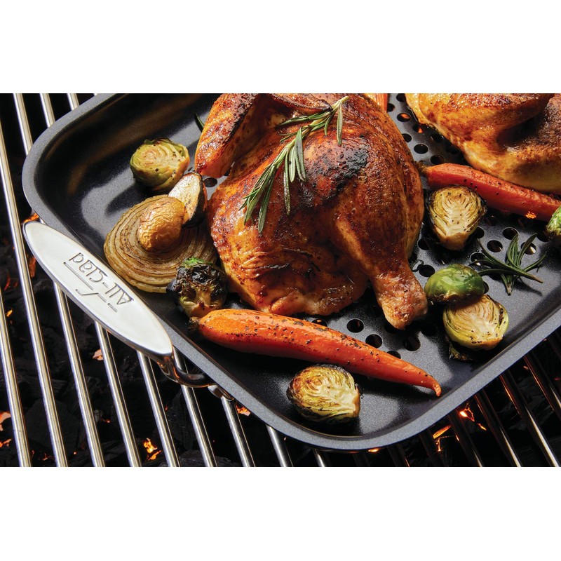 All-Clad Outdoor Nonstick Roaster Set 15x11 Inch Oven Grill Safe