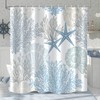 GKLEASG Nautical Beach Shower Curtain, Blue Tropical Coral Ocean Seashell