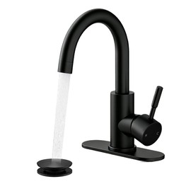 Fransiton Bathroom Faucets, Bar Sink Faucet Single Hole for Bathroom Kitchen Campers with Pop-Up Drain Hose, Suitable for Farmhouse Vanity Lavatory