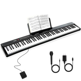 VEIYOUMO 88 Key SEMI-Weighted Keyboard Piano For Beginners w/MIDI, Bluetooth, 1000 Tones/Rhythms, 150 Demos, Sustain Pedal, Metronome, Sync, Chord, Dual Key, Key Drum, Teaching Mode
