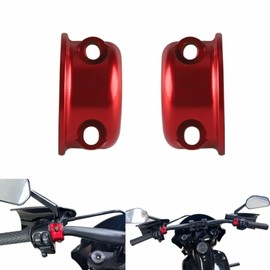 FVMOTO CNC Brake Clutch Perch Clamps Half Clamp Compatible with Harley Sportster, Softail, Dyna, Touring, Road Glide, Street Glide (Red), LHSCJQ000