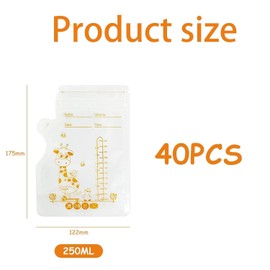 Breast Milk Bags, Breast Milk Storage Bags, Breastmilk Storage Bag, Freezing Breast Milk Collection Bags, Pre-Sterilised, Self-Employed, Leak-Proof, 50 Pieces Breast Milk Bags, 250 ml