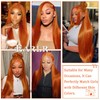 KKU 24 Inch Ginger Orange Straight 9x6 Lace Glueless Wig,Tiny