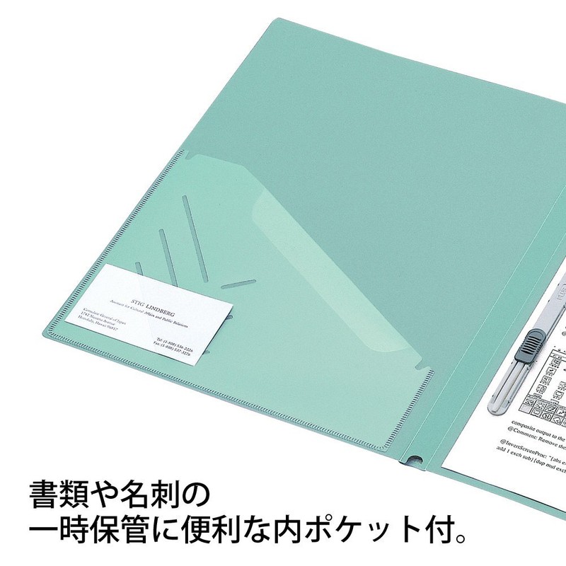 プラス レターファイル PP A4縦 2穴 FL-101LT 82-063 グリーン