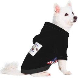 Flag of Sacramento, California (1964-1989) and America Dog Sweater Winter Pet Dog Hoodie Sweatshirts Warm Soft Dog Clothes Medium