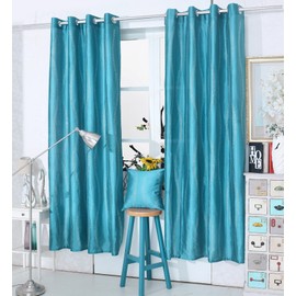 Ians Emporium Diamante Sparkly Curtains Eyelet Ring Top Faux Silk Glitter Sparkle Curtain Panel (x1) ~ Teal ~ 48" (122cm) Drop