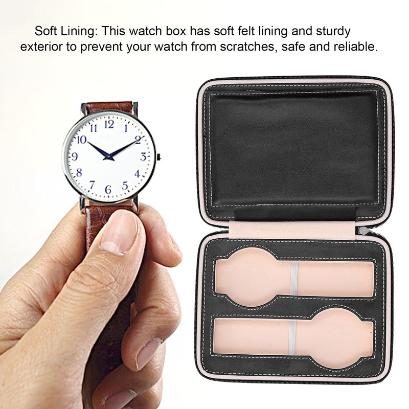 Watch Box Microfiber Leather Soft Lining Exquisite Double Layer Design