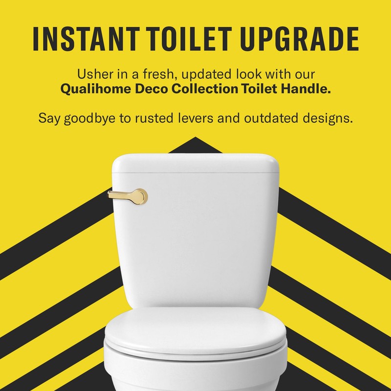 Qualihome Front Mount Toilet Handle, Universal Toilet Flush Handle, Elegant
