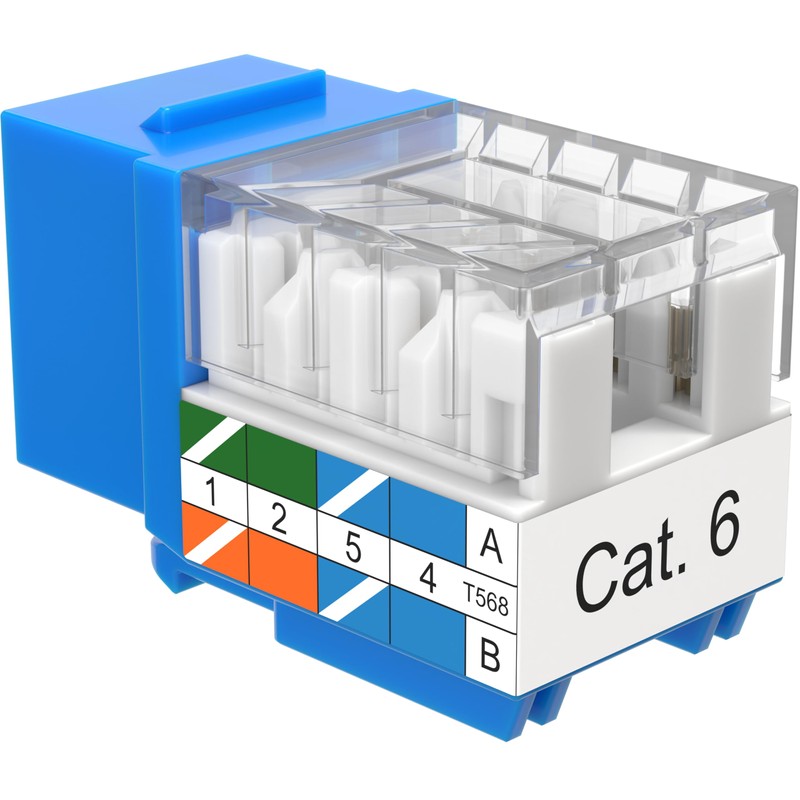 SATMAXIMUM 20 Pack Cat6 Keystone Ethernet Wall Jacks RJ45 Punch