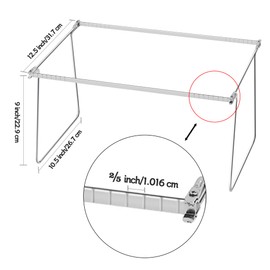 VZCPYTPM 4 Pack Hanging File Folder Frames, Heavy Duty Steel Hanging File Organizer, File Cabinet Rails, Adjustable 11 to 17.4 Inches, Suitable for File Cabinets, Storage File Boxes