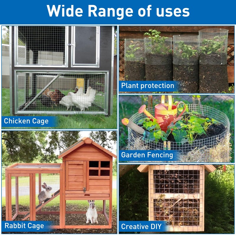 Hardware Cloth,Chicken Wire Fence,1/2 inch 15.7in x 6ft Galvanized Welded