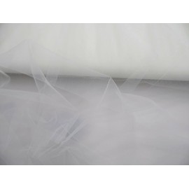 Paylessfabrics Nylon Tulle Sheer Fabric White 54 inch Wide DD300, 2 Yards (continuous)