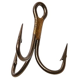 Eagle Claw 374A-18 2X Treble Regular Shank Curved Point Hook, 5 Piece (Bronze)